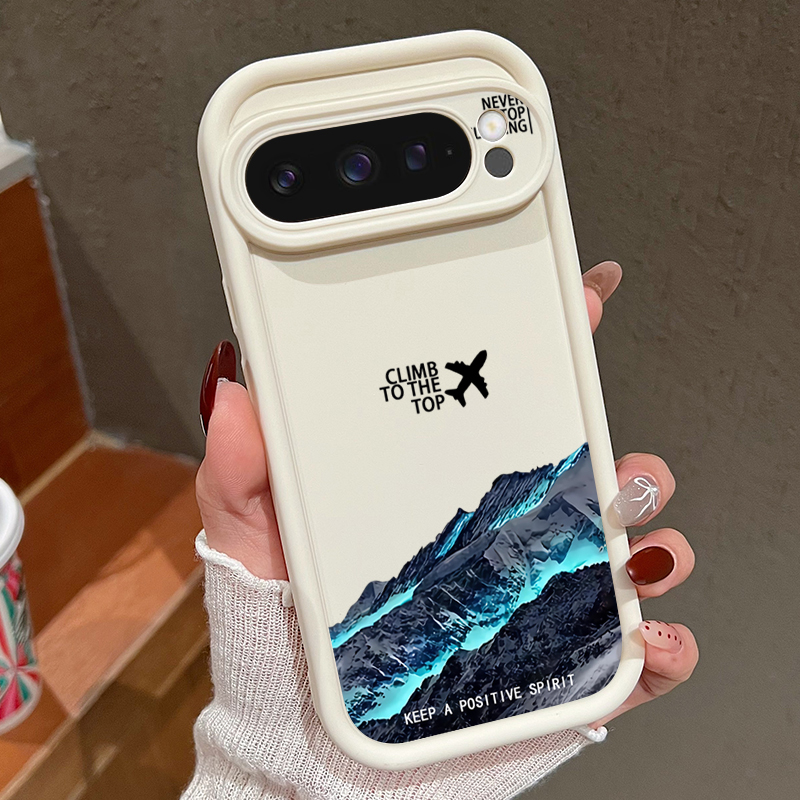 Google Pixel 8A - Airplane Snow Mountain Pattern Phone Case