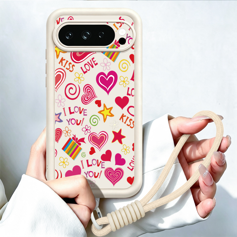 Love Hearts Pattern Phone Case - Google Pixel 8A recension och pris