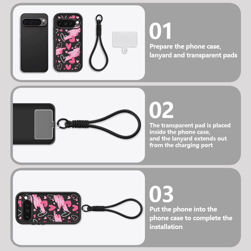 Love Hearts Pattern Phone Case - Google Pixel 8A recension och pris