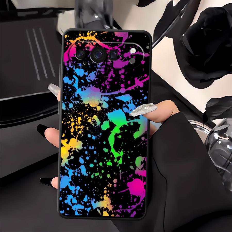 Rainbow Paint Splatters Funda  - Google Pixel 8A recension och pris